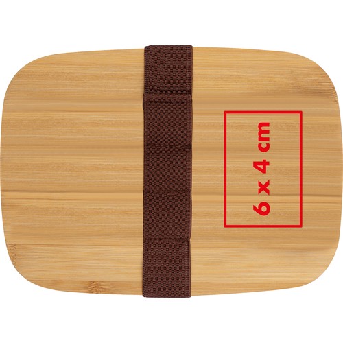 Grote lunchbox met bestek en deksel van bamboe