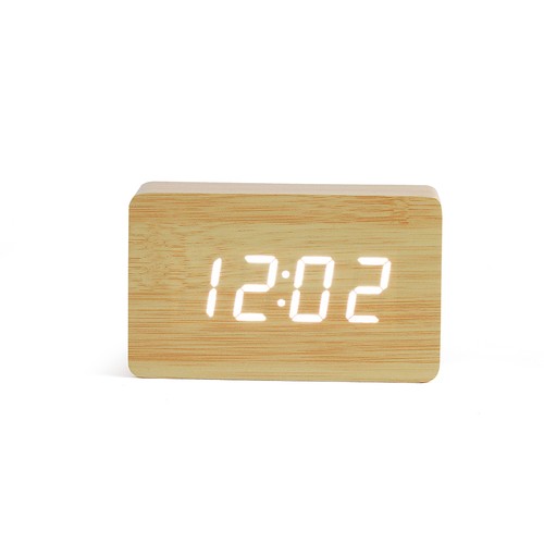 Horloge digitale aspect bois