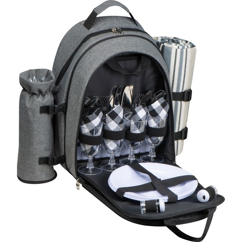 Picnic backpack for 4 Persons including also a picnic blanket Picnic backpack for 4 Persons including also a picnic blanket
