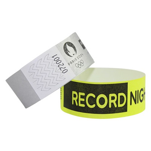 Black Print Tyvek wristbands 25 mm