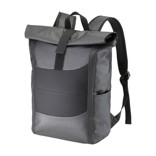 Laptop backpack in polyester with phthalates free PVC coating