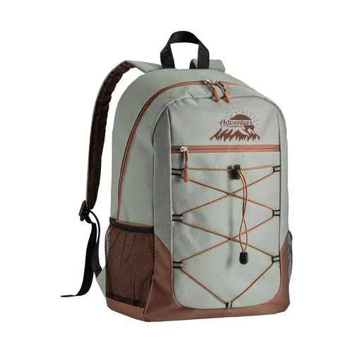 600D polyester 4-pocket backpack (two mesh side pockets). Padded straps and back 600D polyester 4-pocket backpack (two mesh side pockets). Padded straps and back