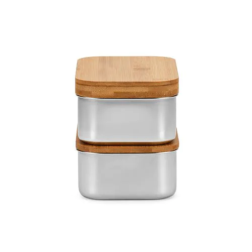 Box pranzo Vermeer 1480ml rSS con coperchio in bamboo e posate