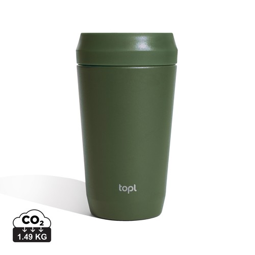 Bicchiere Topl in rAcciaio con tappo 360 brevettato 354ml Bicchiere Topl in rAcciaio con tappo 360 brevettato 354ml