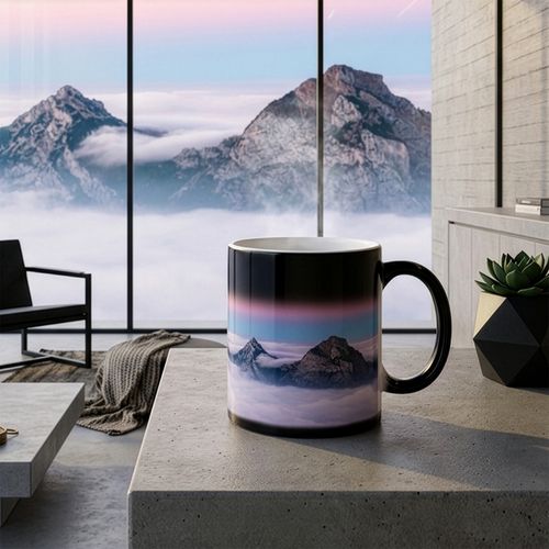 Tazza per sublimazione Tomek Magic 300ml nero/bianco