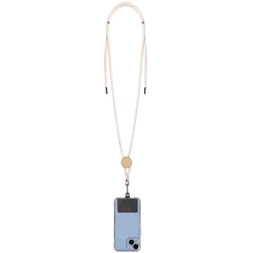 PORTE-BADGE AVEC SUPPORT TÉLÉPHONE, EN COTON, BAMBOU ET POLYESTER