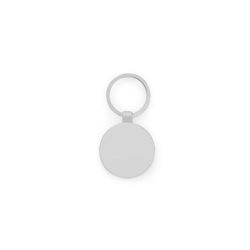 GASTON ROUND. Porte-clés rond en zinc et bambou