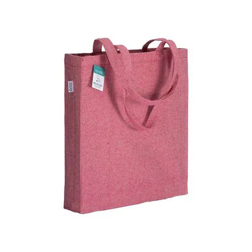 Tote bag en coton recyclé 280 g/m2, anses longues et soufflet Tote bag en coton recyclé 280 g/m2, anses longues et soufflet