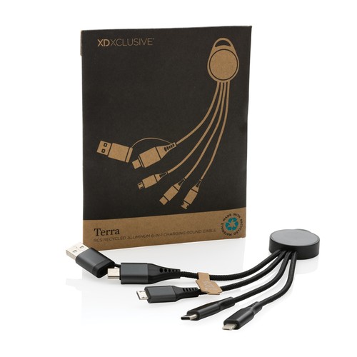 Cable de carga 6 en 1 de aluminio reciclado Terra RCS Cable de carga 6 en 1 de aluminio reciclado Terra RCS