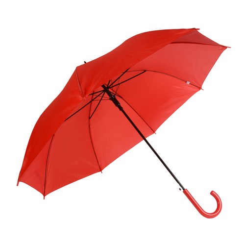 Automatic umbrella with metal shaft and plastic crook handle