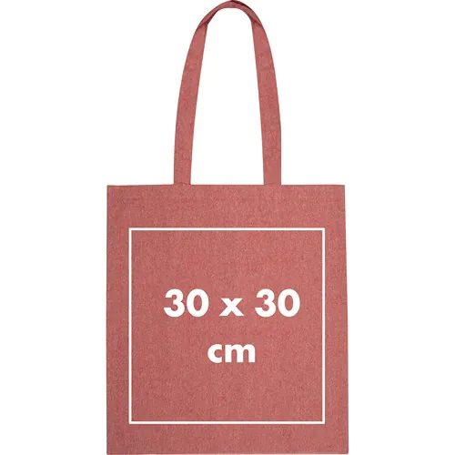 Borsa in cotone riciclato con manici lunghi Borsa in cotone riciclato con manici lunghi