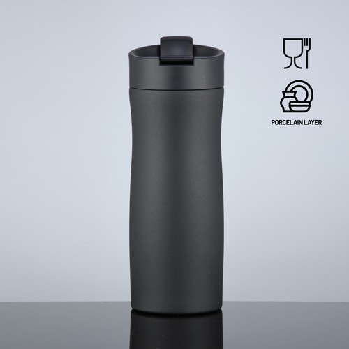 Porcelain Set: thermal mug 630 ml and foodjar 800 ml with porcelain coating Porcelain Set: thermal mug 630 ml and foodjar 800 ml with porcelain coating