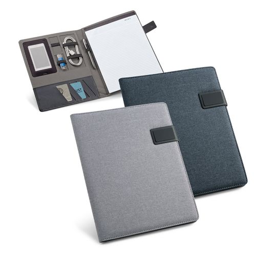RIORDAN. Porte-documents A4 A4 en simili lin et PU avec bloc de pages lignées RIORDAN. Porte-documents A4 A4 en simili lin et PU avec bloc de pages lignées
