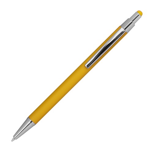 Metal ballpen with rubber coating and touch function