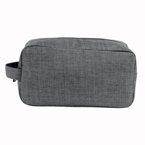 300D polyester melange fabric cosmetic bag with handle