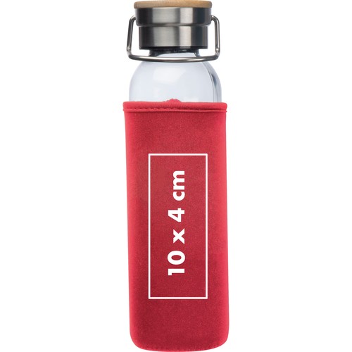 Bouteille en verre avec housse néoprène, 600 ml