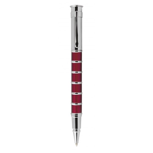 ROLLERBALL PEN WITH RINGS RED AND CHROM ROLLERBALL PEN WITH RINGS RED AND CHROM
