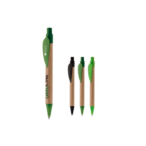 Bamboo pen with plastic leafclip Bamboo pen with plastic leafclip