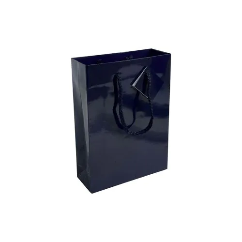 157 g/m2 laminated paper shopping bag with gusset and bottom reinforcement, string handles