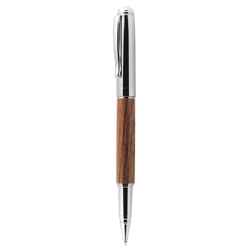 ROLLERBALL PEN WOOD AND CHROMED