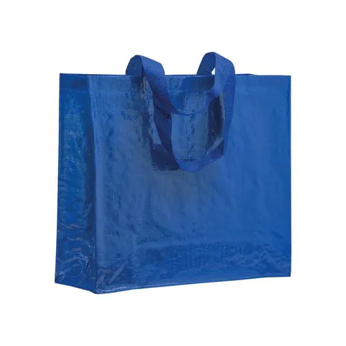 Bolsa de polipropileno laminado, asas cinta y fuelle Bolsa de polipropileno laminado, asas cinta y fuelle