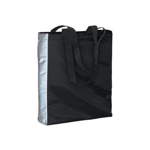 Polyester shopping bag with reflective side, long handles and gusset Polyester shopping bag with reflective side, long handles and gusset