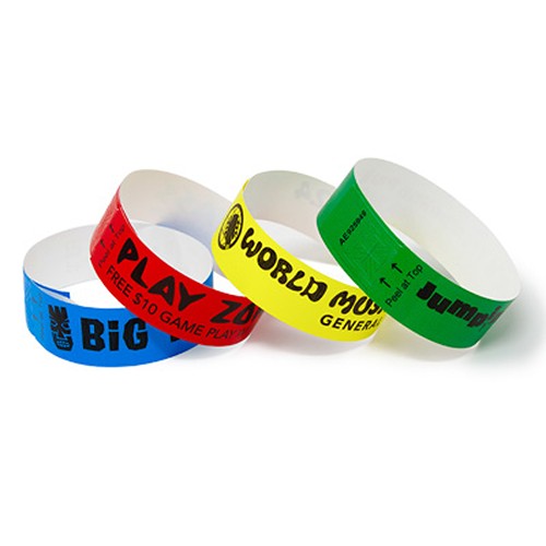Black Print SecurBand Wristbands 22mm with adhesive closure