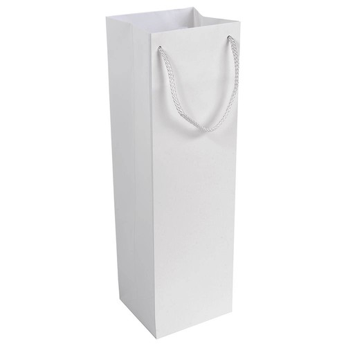 157 g/m2 matte laminated paper bottle shopping bag with gusset and bottom reinforcement 157 g/m2 matte laminated paper bottle shopping bag with gusset and bottom reinforcement