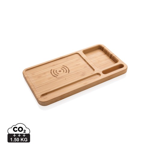 Bamboo desk organiser 5W wireless charger Bamboo desk organiser 5W wireless charger
