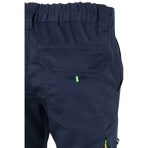 VL ZEUS. Tweekleurige stretchbroek met meerdere zakken (240 g/m²), van katoen (46%), EME (38%) en polyester (16%) VL ZEUS. Tweekleurige stretchbroek met meerdere zakken (240 g/m²), van katoen (46%), EME (38%) en polyester (16%)