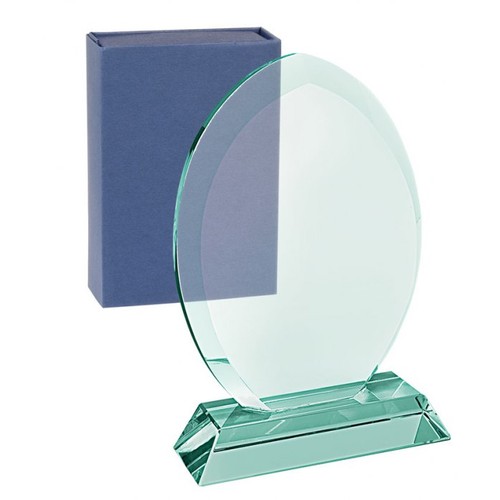 TROPHY GREEN GLASS DROP H172MM. TROPHY GREEN GLASS DROP H172MM.