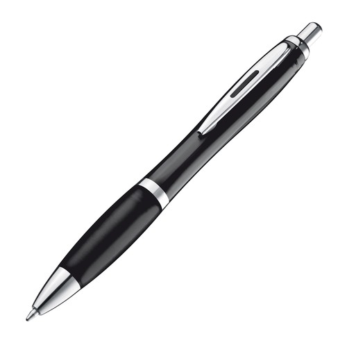 Transparent ball pen with rubber grip