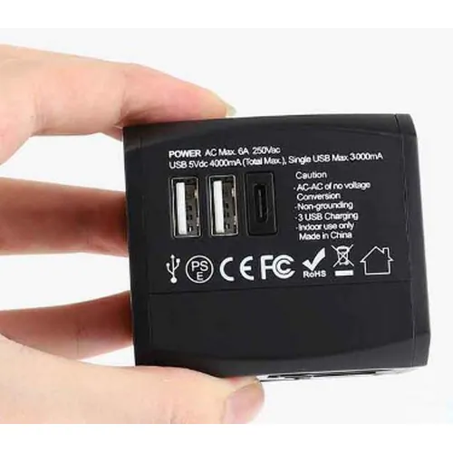 Adattatore da viaggio mondiale 02 nero/nero Adattatore da viaggio mondiale 02 nero/nero