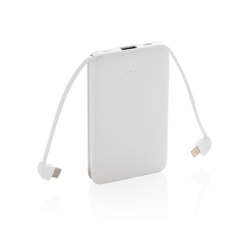Batterie de secours 5000 mAh avec câbles intégrés Batterie de secours 5000 mAh avec câbles intégrés
