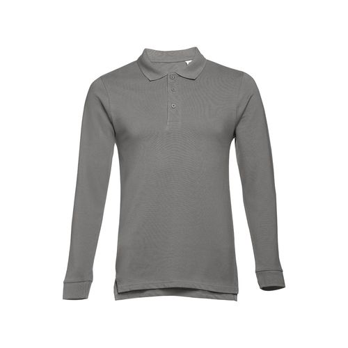 THC BERN. Polo da uomo a maniche lunghe in cotone cardato THC BERN. Polo da uomo a maniche lunghe in cotone cardato