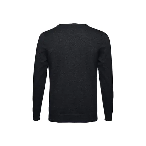 THC MILAN. Pullover da uomo con scollo a V in cotone e poliammide