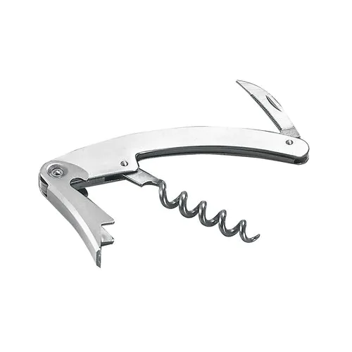 Corkscrew/bottle-opener/penknife and cut-capsule with satin-finished metal handle Corkscrew/bottle-opener/penknife and cut-capsule with satin-finished metal handle