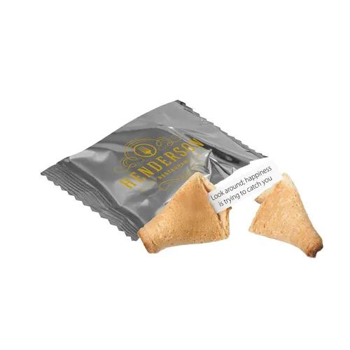 Fortune cookie in printed foil