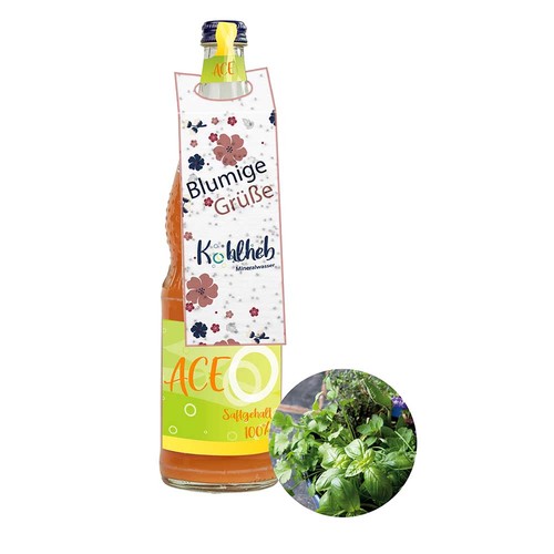 Seed paper bottle tags - Herb-mixture, printing 4/4-c Seed paper bottle tags - Herb-mixture, printing 4/4-c