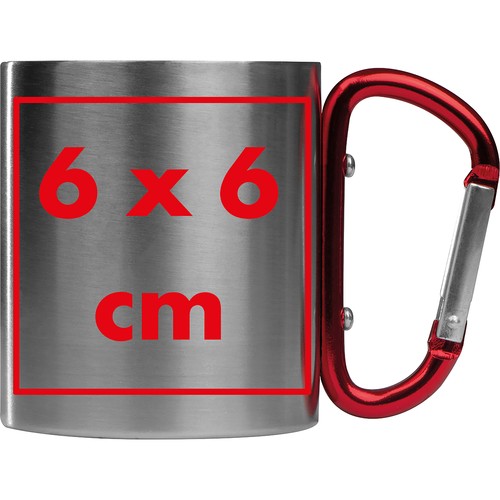 Taza de metal con mosquetón