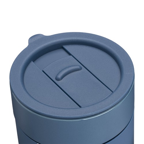 300 ml silicone-coated ceramic mug. Removable PP cap with sliding opening