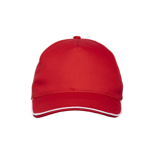 Cotton 5-panel baseball cap, contrasting sandwich visor Velcro closure
