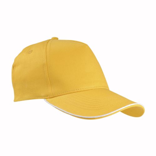 Cappellino in cotone, 5 pannelli con profilo in contrasto