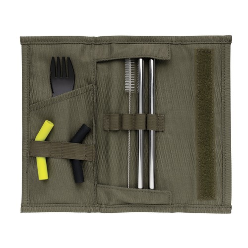 Tierra 2pcs straw and cutlery set in pouch Tierra 2pcs straw and cutlery set in pouch