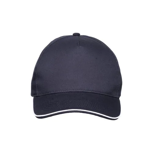 Cotton 5-panel baseball cap, contrasting sandwich visor Velcro closure