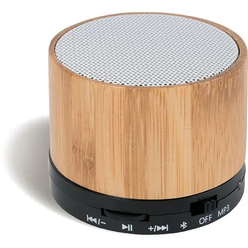 ALTAVOZ BLUETOOTH EN BAMBÚ, PLÁSTICO Y METAL