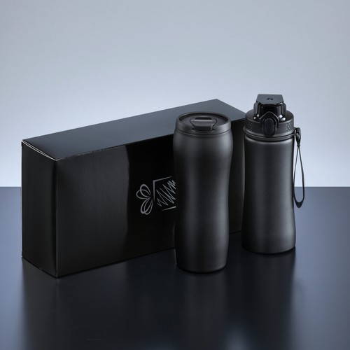 DRINKING SET: THERMOBECHER UND EDELSTAHLFLASCHE DRINKING SET: THERMOBECHER UND EDELSTAHLFLASCHE