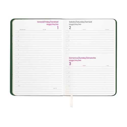 2026 daily planner with soft cover in thermo-reactive PU