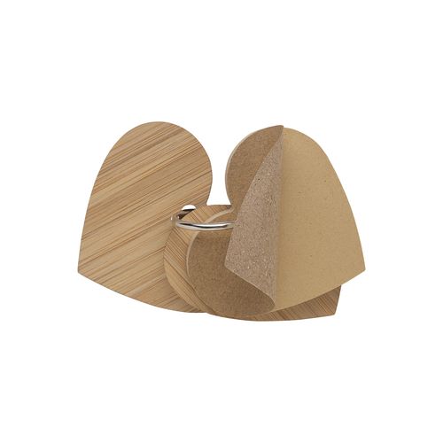 Heart-shaped sticky notes (80 pages), bamboo cover