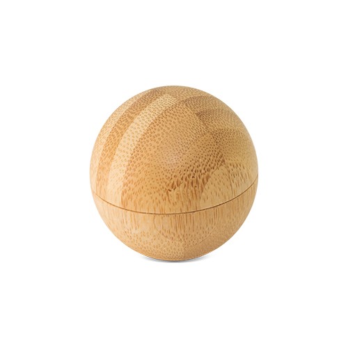 Vanilla lip balm in a spherical bamboo container. Protea Vanilla lip balm in a spherical bamboo container. Protea